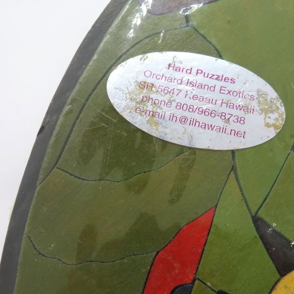 Vintage Wooden Parrot Puzzle Small 8 x 4 Made in Hawaii New Old Stock - Picture 3 of 9